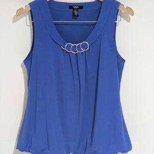 Alfani Women's Blue Sleeveless Top with Ring Detail